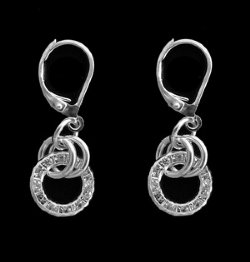 HoopLite™ Rhinestone earrings with 99.9% pure silver DuroPlate™ measuring 25mm with 12mm ring