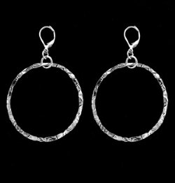 HoopLite™ textured earrings with 99.9% pure silver DuroPlate™ measuring 44mm. 